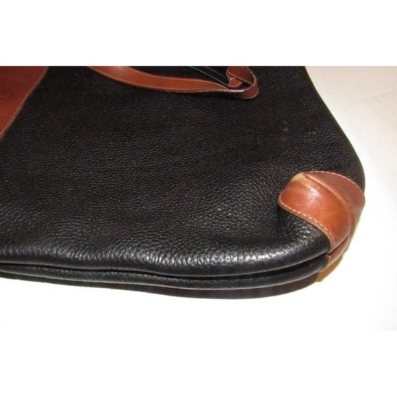 Gucci Vintage Black Pebbled Leather And Brown Leather Tote - Picture 10 of 12